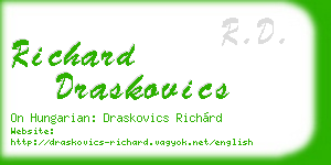 richard draskovics business card