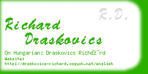 richard draskovics business card